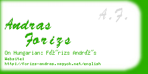 andras forizs business card